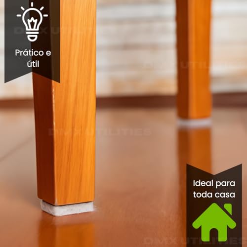 Kit 50 Feltro Adesivo Protetor para Pé de Cadeira, Sofá e Móveis Pesados Proteção e Durabilidade Ideal, Antideslizante Quadrado