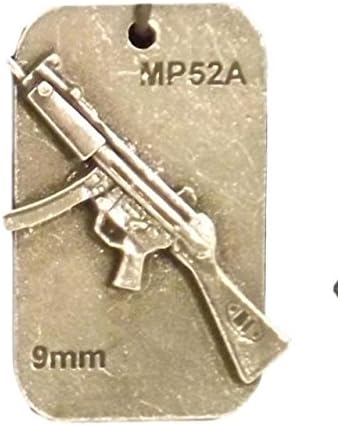 TMB Designs Dog tag key rings with miniature gun and details
