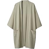 HAORUN Men Japanese Coat Kimono Top Jacket Long Cardigan Yukata Loose Retro Vintage Outwear Black