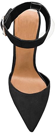 HotiQues Women's Lace up Pointy Toe High Heels Ankle Strap Buckle Dress Pumps