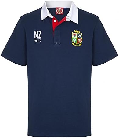 OFFICIAL BRITISH & IRISH LIONS TOUR SUPPORTERS NZ 2017 NAVY SHORT SLEEVE RUGBY SHIRT