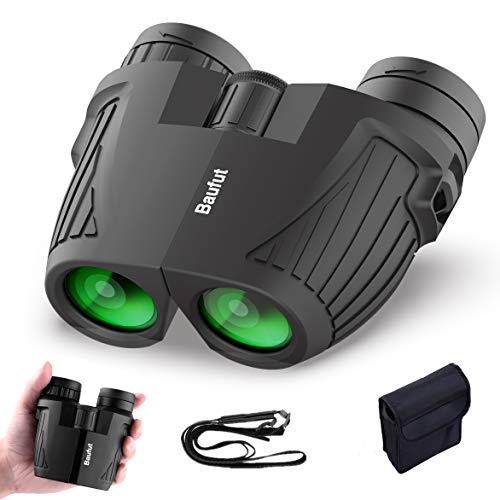 Baufut 12X25 Compact Binoculars for Adults Kids with Low Light Night Vision,High Power Waterproof Lightweight Binocular Easy Focus for Outdoor Bird Watching Hunting Concerts (12x25)
