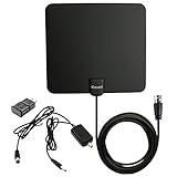 HDTV Antenna Indoor 50 Miles Range TV Antenna Booster with Amplifier 13.1ft High Performance Coax Cable