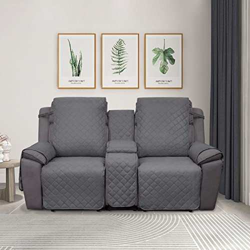 PureFit Water Resistant Reversible Loveseat Recliner Couch Cover for