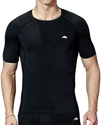 TRYSIL Men's Compression Shirt Short Sleeve Running Shirt Quick Dry Sportswear T Shirts Elastic Baselayer Tights