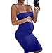 GOBLES Women's Sexy Spaghetti Strap Sleeveless Bodycon Mid Club Dress (M, Royalblue)