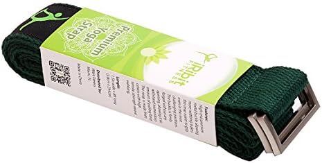 iRibit Fitness Premium 8ft Yoga Strap with high-end Rectangle Metal Buckle for Stretching, Physical Therapy, and Holding Advanced Yoga Postures