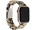 FIANO Resin Watch Band Fashion Replacement Wristband Strap Compatible with Apple iWatch Series 4/3/2/1 with Stainless Steel Buckle Strap Women Men(Cream Chocolate-38mm)