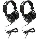 TASCAM TH-02B Foldable Recording Mixing Home Studio Headphones - Black (2 Pair)