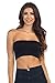 Kurve Seamless Bandeau Tube top - UV Protective Fabric, Rated UPF 50+ (Non-Padded) Made in USA, Black, Medium/Large