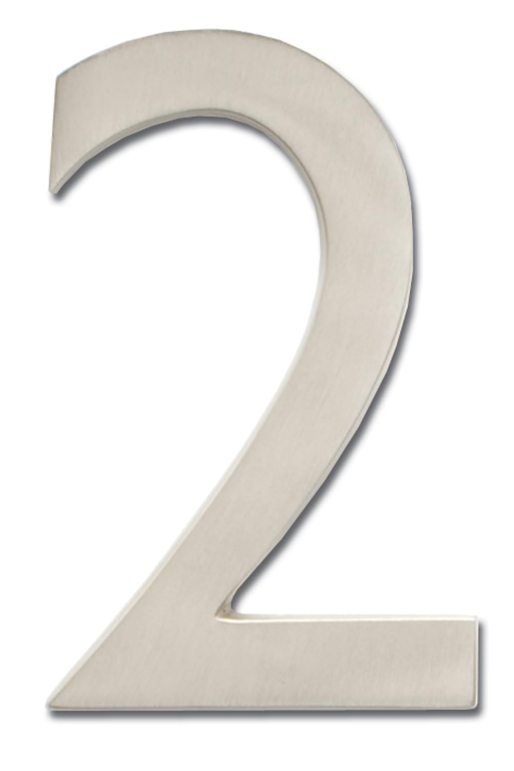 Architectural Mailboxes 3582SN-2 4 inch Solid Brass Floating House Number, 2, Satin Nickel