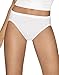 Hanes Ultimate Women's Comfort Cotton Hi-Cut Panties 5-Pack, White, 7
