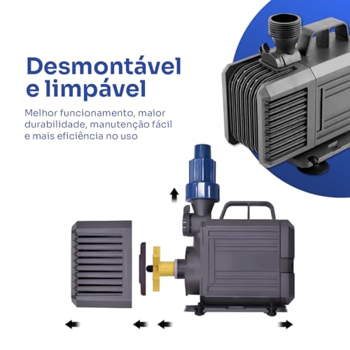 Bomba Submersa 5500l/h 5m Lagos Recalque Fontes Aquários Cascata Chafariz