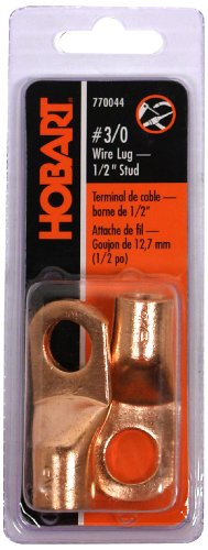 Click Here to See More Images Hobart 770044 Cable Size 3/0 - Stud Size 1/2-Inch Cable and Wire Lug