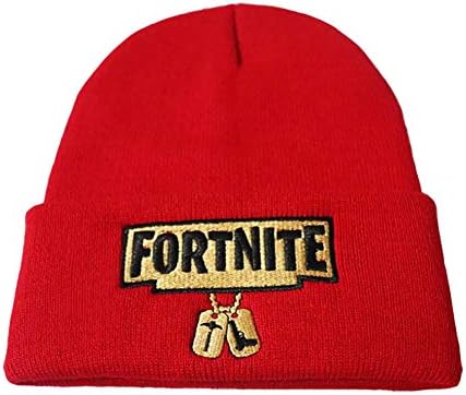 liaoting938 Kid Boy Girl Fortnite Letter Embroidered Knitting Skull Cap Winter Warm Hat Black Adult Basktball Ski Outdoor Activity Hip-Hop Cap