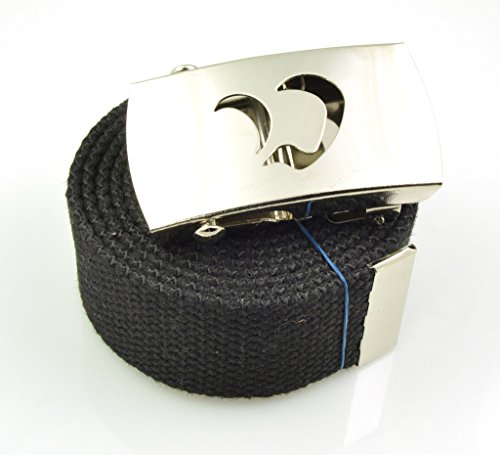 BodyJewelryOnlineOld English Initial"V" Canvas Military Web Belt & Big Silver Buckle 60 Inch