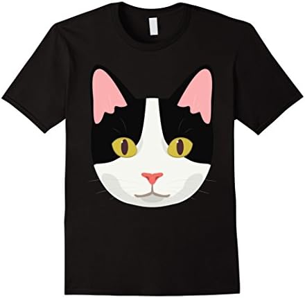 Men's Cat face T Shirt tees for men women teen boys girls kids Medium Black