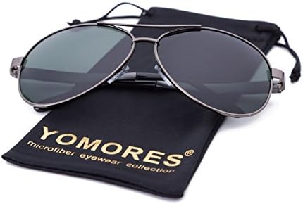 YOMORES Men Women Polarized Aviator Sun glass Metal Full Frame Sunglass UV400