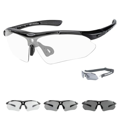 ROCKBROS Photochromic Sports Sunglasses Men Women - UV400 Protection Goggle with Myopia