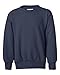 Hanes Youth EcoSmart Crewneck Sweatshirt - Navy - Long Sleeve - Cotton Polyester
