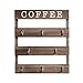EMAISON Solid Wood Coffee Mug Holder Wall Mounted, Rustic Cup Rack with 8 Hooks Large Space for Big Cups for Kitchen, Home, Coffee Bar Station (Brown)
