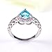 Psiroy 925 Sterling Silver Created Blue Topaz Filled Halo Heart Promise Ring