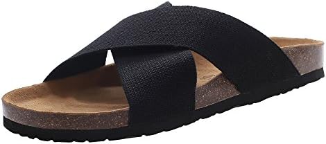 VVFamily Women Elastic Sandal Slipper Casual Sandalias House Shoes Light Weight Comfort Wide Footbed Slip on Sandle by