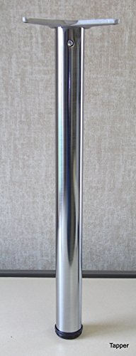 28" Office Height Table Leg Adjustable 27.50" to 28.75" (Brushed Chrome)
