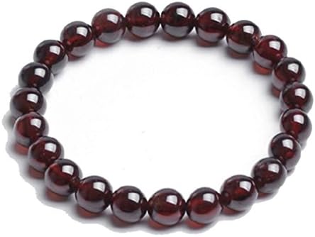 Blucoo Women's Natural Garnet Stone 10mm Beads Bracelet