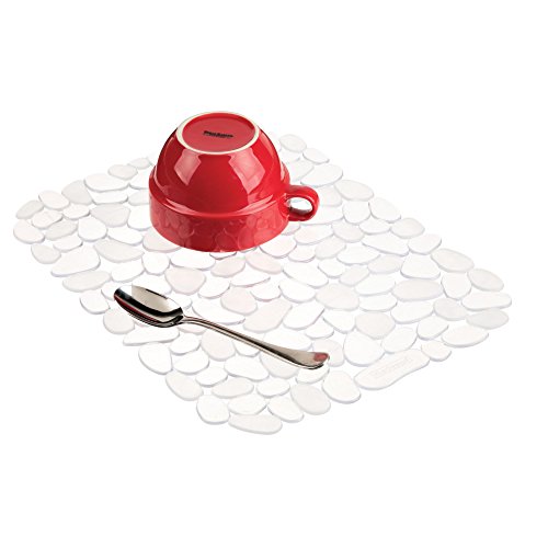 iDesign Pebblz Large Plastic Sink Grid, NonSkid Dish Protector Mat for