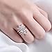 Rose Gold Cubic Zirconia Marquise Ring Guard Enhancer for Pear Shaped Solitaire Wedding Ring Set Size5-9(1.86 ct. tw.)
