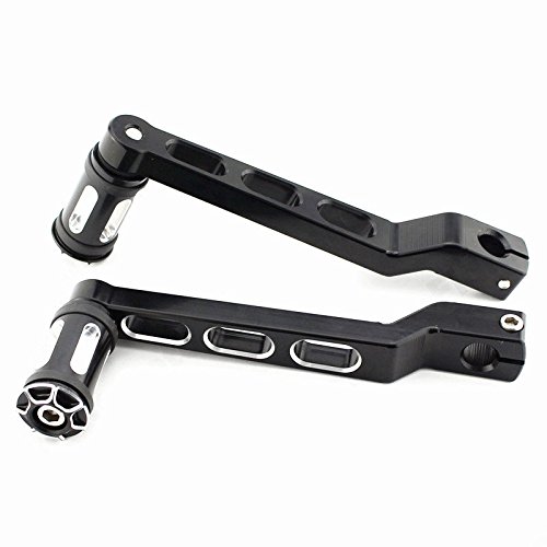 Motorcycle CNC Edge Cut Heel/Toe Shift Lever w/Shifter Peg For Harley Electra Glide Fatboy Softail FLTR FLHX (black)