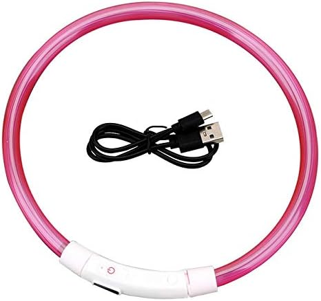 Amazon Co Jp Crrb Usb Led犬の首輪ペットの犬の首輪ナイト犬の首輪光る夜光充電式ledナイト安全点滅グロー Color Pink ホーム キッチン