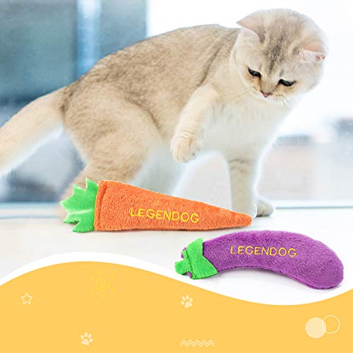 Legendog 4PCS Catnip Toys for Cats, Original 100% Catnip Filled Kitten Toys, Cute Cat Toys Set