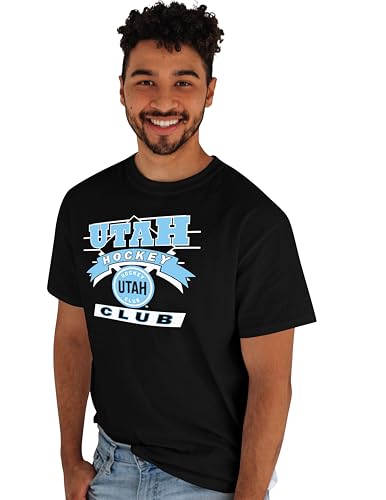 Blue 84 Utah Hockey Club NHL Officially Licensed T-Shirt Retro 90's Hockey Team Color, Medium at Amazon