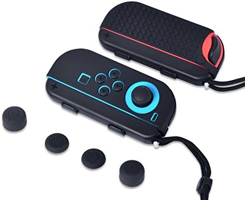 Nintendo Switch Joy Cons Silicone Case - Switch Joy Cons Silicone Case, Switch Joy Cons Silicone Protect Case, Joy Cons silicone Case for Nintendo Switch Joy Cons and 4 Thumb Stick Caps(Black)