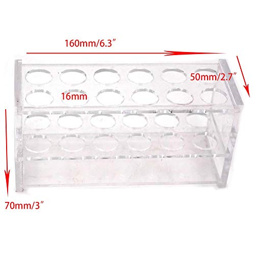 Driak 12 Sockets Acrylic Clear Test Tube Centrifuge Tube Rack Holder for 10ML Test Tubes
