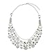 Bocar Multi Layer Necklace Strand Statement Crystal Women Necklace (NK-10061-White)