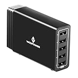 Woopower®50W 5-Port High Speed Desktop USB Charger with Smart Charging Technology for iPhone, iPad Air 2, Samsung Galaxy S6 / S6 Edge, Nexus, HTC M9, Nokia and More (Black)