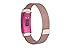 Elobeth Compatible Samsung Gear Fit 2 Pro/Gear Fit 2 Watch Band, Milanese Magnetic Loop Stainless Steel Watch Strap + Connector Metal Adapter for Samsung Gear Fit 2 Pro/Gear Fit2 Band Pink 7.1