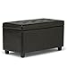 SIMPLIHOME Cosmopolitan 34 inch Wide Transitional Rectangle Storage Ottoman in Tanners Brown Vegan Faux Leather, Assembled, For the Living Room, Entryway and Family Room