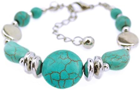 VCreations Simulated Turquoise Bracelets Tibetan Silver Fashion Jewelries - S8