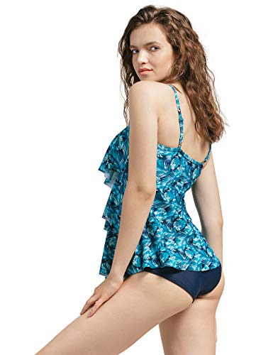 image for GRND Two Pieces Swimsuit for Women High Waisted Tankini Ruffle Top Swi