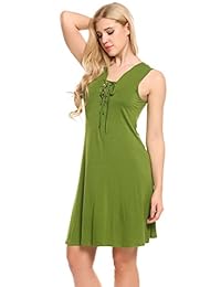 Túnica sin mangas de talla grande para mujer keliqq - Vestido informal Vestido de verano (M-3XL)