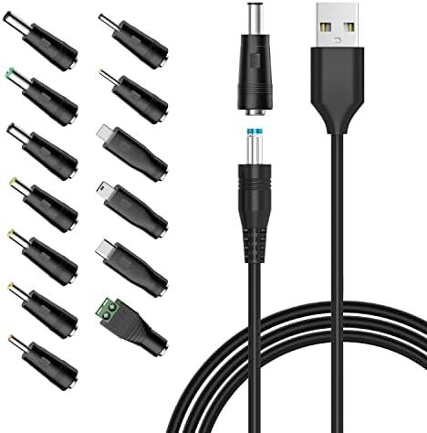 Powseed 5V Universal DC Power Cable, USB to DC Charging Cord with