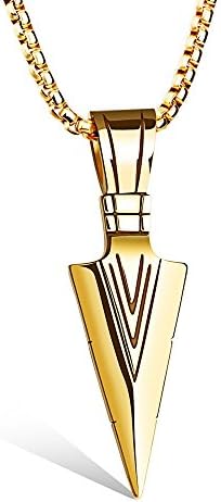 Apopo Arrowhead Shape Necklace Hip hop Stainless Steel Pendant