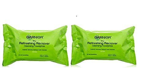 Garnier Refreshing Remover Cleansing Towelettes - 25 Wet Towelettes (2 Pack)
