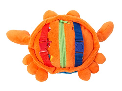BUCKLE TOY "Barney" Crab - Toddler Early Learning Basic Life Skills Children's Plush Travel Activity