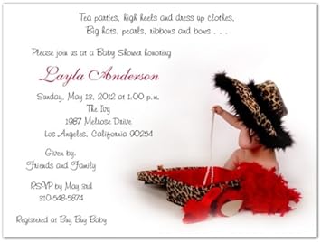 Amazon Com Baby Leopard Baby Shower Invitations Set Of 20 Baby