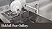 Shanik Expandable Draining Dish Rack - Over The Sink Dish Drainer, Sponge Rack with Two Utensil Holders - Sit in Sink or On The Counter - Adjustable from 14